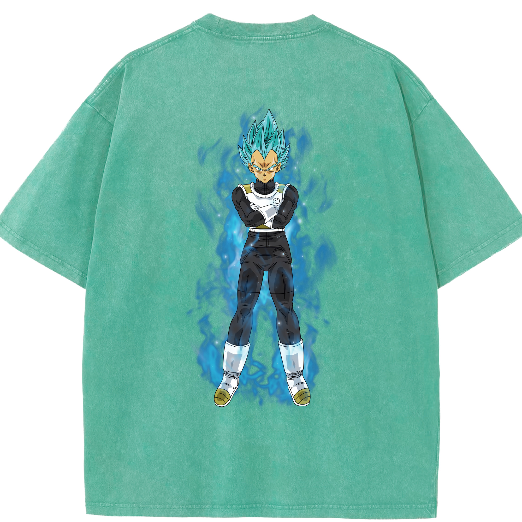（画像用） ドラゴンボール ベジータ四世（Bejīta Yonsei）DRAGON BALL Vegeta IV 綿100% ヴィンテージ風 半袖Tシャツ（背面プリント）